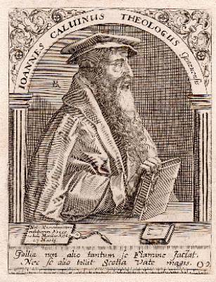 Calvin<br />Holzschnitt von Theodore de Bry 16. Jhd.