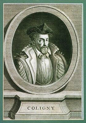 Coligny, Gaspard de<br>1519-1572<br>hugenottischer Heerführer Litho aus Fliedner, Buch der Märtyrer, Bd. II, 2