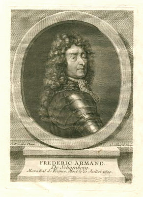 Schomberg, Friedrich Armand von<br>1615-1690<br>Kupferstich von Gaillard nach G. Kneller
