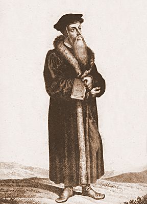 Johannes Calvin<br />Lithographie eines unbekannten Stechers um 1800