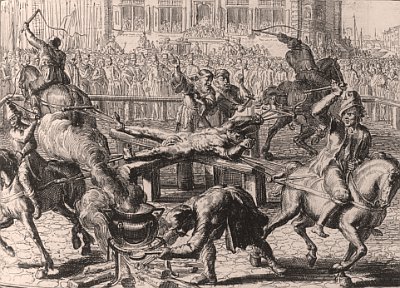 Der Mörder Ravaillac wird gevierteilt 1610