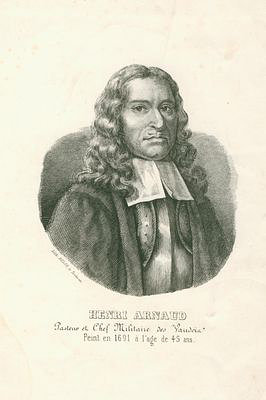 Arnaud, Henri<br>1643-1721<br>Waldenserführer, 1691 45 Jahre alt, Lithographie