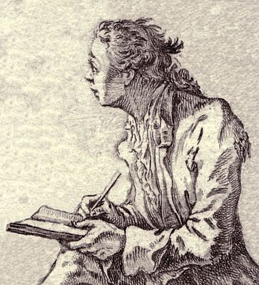 Chodowiecki, Daniel<br>1726-1801<br>Selbstbildnis  von 1758, Ausschnitt aus der Radierung E 14