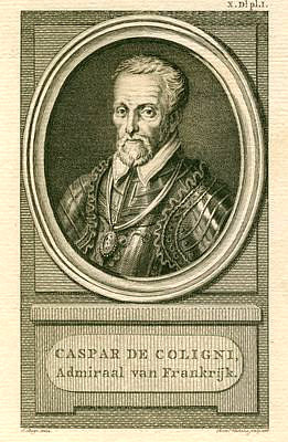 Coligny, Gaspard de<br>1519-1572<br>hugenottischer Heerführer, Kupferstich