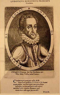 Condé, Louis<br>1530-1569<br>hugenottischer Heerführer, Kupferstich