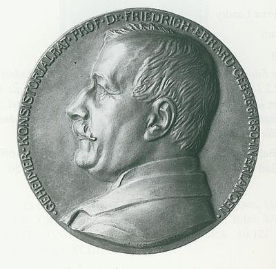 Ebrard, Friedrich Clemens<br>1850-1934<br>Bibliothekdirektor  hugenottischer Abstammung in Frankfurt/Main, Medaille 1909