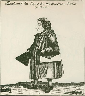 Gierat, Henry<br>1671-1763<br>Seifenverkäufer in Berlin, Radierung von Chodowiecki 1757