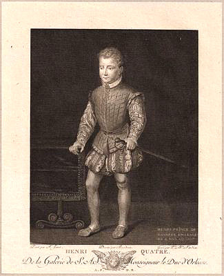 Heinrich IV. als Kind<br>1553-1610<br>Kupferstich von Tardieu