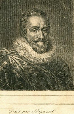 Henri IV.<br>1553-1610<br>König von Frankreich, Kupferstich von James Hopwood