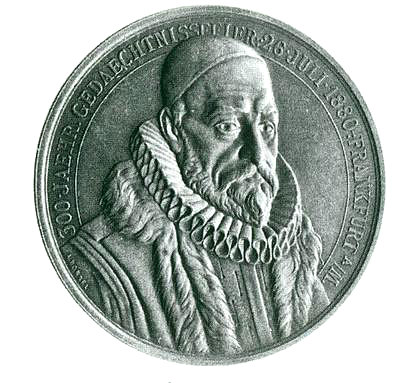 Neufville, Sebastien de<br>1545-1609<br>Kaufmann hugenottischer Abstammung in Frankfurt/Main, Medaille 1880