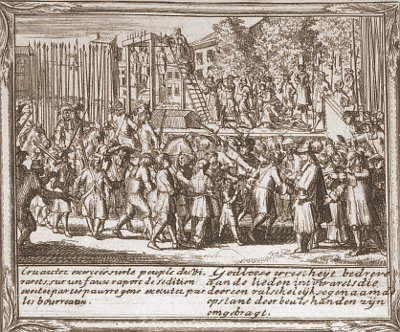Verfolgung der Hugenotten nach Romeyn de Hooghe<br>Tafel 2 - Ausschnitt C