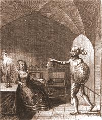 Coligny's Kopf wird Katharina von Medici gebracht