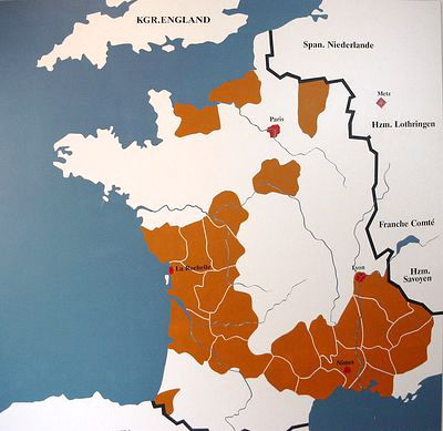 Herkunftsgebiete der Hugenotten in Frankreich